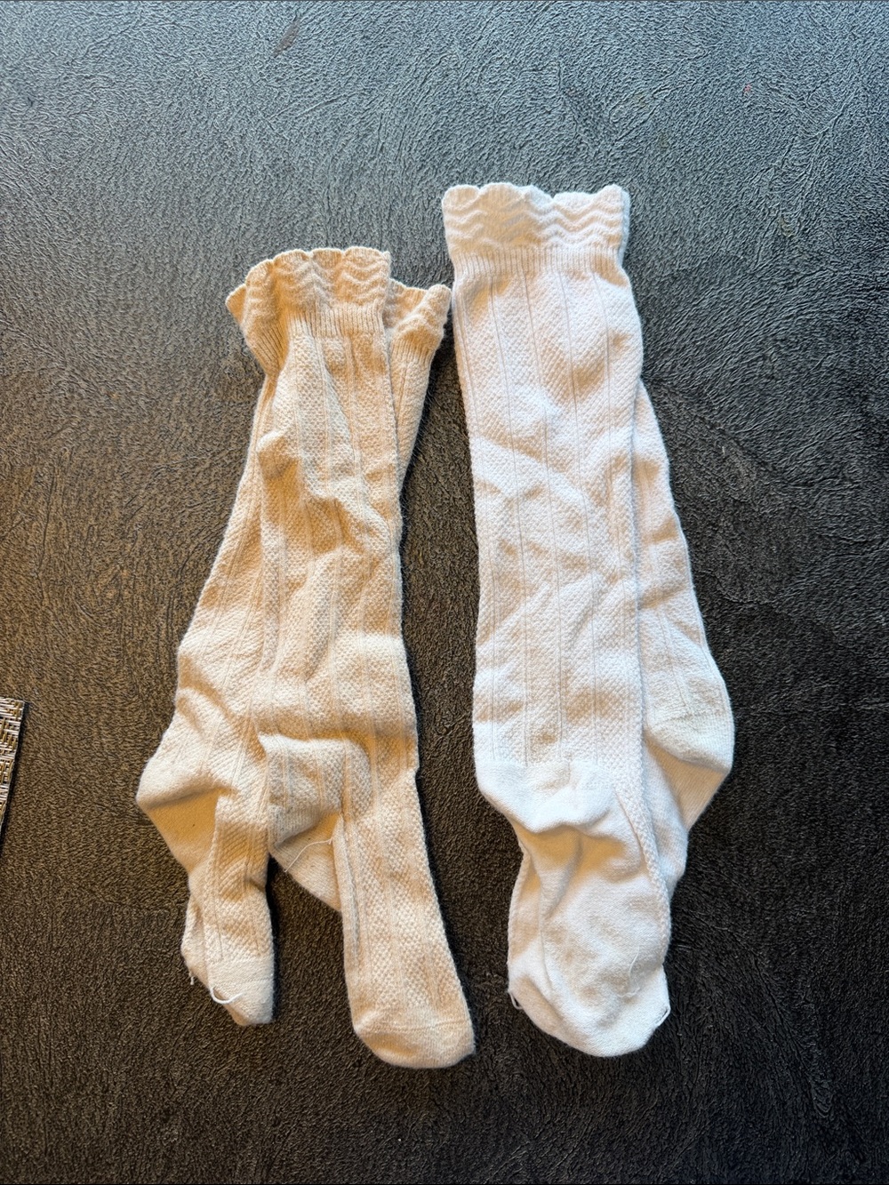Kids Cream and White High Socks